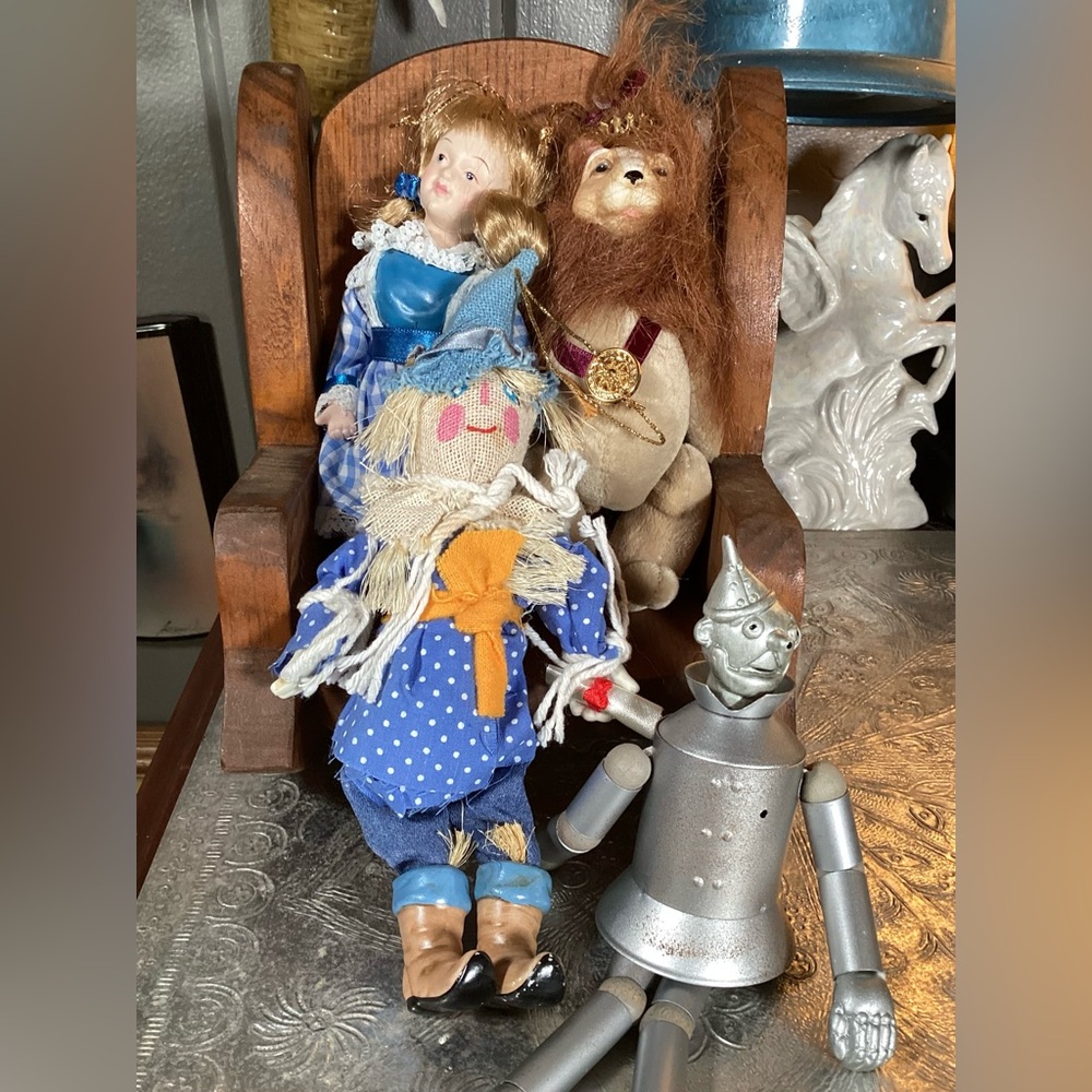 Vintage 1994 Brn Smithsonian Wizard of Oz Christmas Ornaments Set of 4 *flaw*